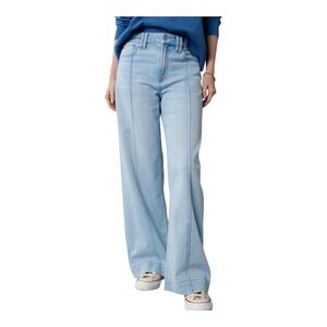 American Eagle dreamy drape low rise baggy wide leg blue jeans Women's size 8